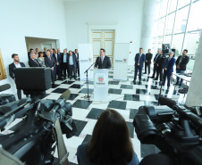 Governador Carlos Massa Ratinho Junior durante coletiva de imprensa  -  Curitiba, 03/07/2019  -  Foto: Rodrigo Félix Leal/ANPr