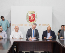 A Receita Estadual do Paraná e a Prefeitura de Maringá firmaram nesta quarta-feira (03) uma parceria que vai aprimorar a fiscalização e promover uma concorrência mais saudável entre os postos de combustível da cidade.  -  Maringá, 03/07/2019  -  Foto: Vivian Silva/Divulgação SEFA