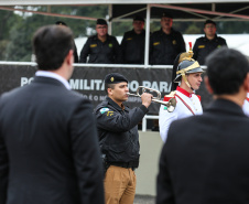 O governador Carlos Massa Ratinho Junior faz a entrega de viaturas para Polícia Civil e Polícia Militar nesta quarta-feira (10), na Acadêmia do Guatupê. Curitiba, 10/07/2019 -Foto: Geraldo Bubniak/ANPr