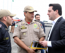 Governador Carlos Massa Ratinho Junior entrega viaturas para as polícias Militar e Civil.Foto Gilson Abreu/ANPr