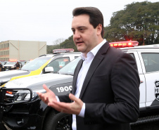 Governador Carlos Massa Ratinho Junior entrega viaturas para policia militar e civil.Foto Gilson Abreu/ANPr