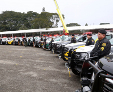 Governador Carlos Massa Ratinho Junior entrega viaturas para as polícias Militar e Civil.Foto Gilson Abreu/ANPr