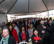 Entrega de moradias para 100 famílias de Marechal Cândido Rondon, no Oeste do Paraná, nesta segunda-feira (15). Marechal Cândido Rondon, 15/07/2019 -  Foto: Geraldo Bubniak/ANPr