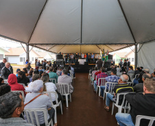 Entrega de moradias para 100 famílias de Marechal Cândido Rondon, no Oeste do Paraná, nesta segunda-feira (15). Marechal Cândido Rondon, 15/07/2019 -  Foto: Geraldo Bubniak/ANPr