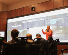 O governador em exercício Darci Piana reunido com o secretariado de Governo. Na foto, o coordenador da Defesa Civil do Paraná, Cel. QOBM Ricardo Silva.Curitiba, 16-07-19.Foto: Arnaldo Alves / ANPr.