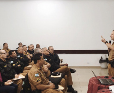 PMs participam de curso de formação do Escola Segura. Foto: Divulgação/PMPR