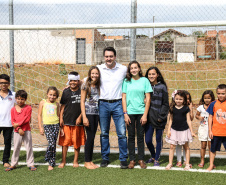 O governador Carlos Massa Ratinho Junior inaugurou nesta sexta-feira (26) em  Ivaiporã, no Vale do Ivaí, a unidade do projeto Meu Campinho implantada no município.   Ivaiporã, 26/07/2019 -Foto: Geraldo Bubniak/ANPr