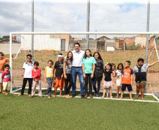 O governador Carlos Massa Ratinho Junior inaugurou nesta sexta-feira (26) em  Ivaiporã, no Vale do Ivaí, a unidade do projeto Meu Campinho implantada no município.   Ivaiporã, 26/07/2019 -Foto: Geraldo Bubniak/ANPr