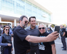 O governador Carlos Massa Ratinho Junior participou e deu as boas-vindas aos motoqueiros, presentes na benção em comemoração ao seu dia. Curitiba, 17-07-19.Foto: Arnaldo Alves / ANPr.