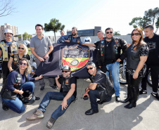 O governador Carlos Massa Ratinho Junior participou e deu as boas-vindas aos motoqueiros, presentes na benção em comemoração ao seu dia. Curitiba, 17-07-19.Foto: Arnaldo Alves / ANPr.