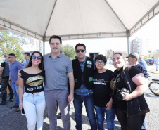 O governador Carlos Massa Ratinho Junior participou e deu as boas-vindas aos motoqueiros, presentes na benção em comemoração ao seu dia. Curitiba, 17-07-19.Foto: Arnaldo Alves / ANPr.