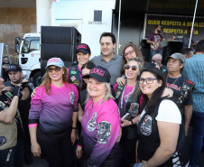 O governador Carlos Massa Ratinho Junior participou e deu as boas-vindas aos motoqueiros, presentes na benção em comemoração ao seu dia. Curitiba, 17-07-19.Foto: Arnaldo Alves / ANPr.