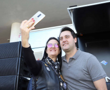 O governador Carlos Massa Ratinho Junior participou e deu as boas-vindas aos motoqueiros, presentes na benção em comemoração ao seu dia. Curitiba, 17-07-19.Foto: Arnaldo Alves / ANPr.