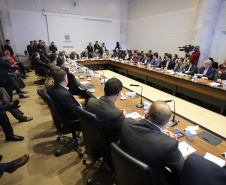 Governador Carlos Massa Ratinho Junior, participa da reunião com seu secretários.Curitiba, 30-07-19.Foto: Arnaldo Alves / ANPr.