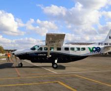 O Paraná passa a ter a maior malha aeroviária do País com o início nesta quarta-feira (07) do programa Voe Paraná. O novo pacote aéreo regional foi lançado pelo governador Carlos Massa Ratinho Junior no Aeroporto do Bacacheri, em Curitiba, e vai atender 12 cidades, de todas as regiões do Estado.Foto Gilson Abreu AENPr