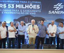 Os investimentos do Governo do Estado no Litoral somam R$ 57,5 milhões. O governador Carlos Massa Ratinho Junior esteve neste sábado (10) em Matinhos para a entrega oficial de obras de saneamento que somam R$ 50 milhões. Foto: José Fernando Ogura/AEN