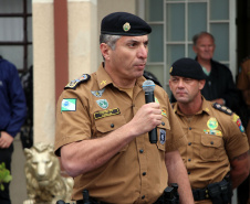 Curitiba, 28 de agosto de 2019.  Policiais Militares promovidos em 10 de agosto são homenageados. Foto: Cel. QOPM Péricles de Matos, Comandante-Geral da PMPR.