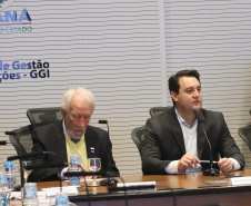 O governador Carlos Massa Ratinho Junior reunido com seu secretariado.Curitiba, 03-09-19.Foto: Arnaldo Alves / ANPr.
