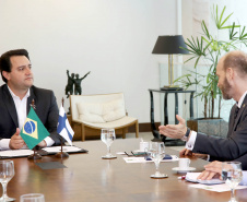 Governador Carlos Massa Ratinho Junior recebe o embaixador da Finlândia, Jouko Leinonen. Curitiba,01/10/2019 Foto:Jaelson Lucas / AEN