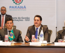 O governador Carlos Massa Ratinho Junior abriu nesta sexta-feira (04) a reunião do Conselho Nacional dos Secretários de Estado da Justiça, da Cidadania, Direitos Humanos e Administração Penitenciária (Consej), realizada no Palácio Iguaçu, em Curitiba. 