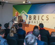 O ministro da Cidadania, Osmar Terra, participa nesta sexta-feira (11) da 4ª Reunião de Ministros da Cultura do BRICS, no Museu Oscar Niemeyer  em Curitiba.  07/10/2019  -  Foto: Geraldo Bubniak/AEN