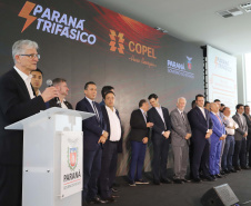 O governador Carlos Massa Ratinho Junior e o presidente da Copel, Daniel Slaviero, lançam nesta terça-feira (29) o Programa Paraná Trifásico, em Curitiba