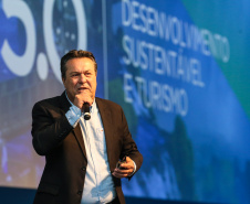 O secretário do Desenvolvimento Sustentável e do Turismo, Márcio Nunes participa nesta sexta-feira (01),  do encontro de capacitação Governo 5.0 no Hotel Rafain Palace & Convention, em Foz do Iguaçu. Foz do Iguaçu, 01/11/2019 -  Foto: Geraldo Bubniak/AEN