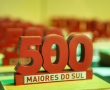 O governador Carlos Massa Ratinho Junior participa do evento de premiação das 500 maiores empresas do Sul. Foto: José Fernando Ogura/AEN