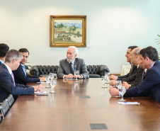 O governador em exercício, Darci Piana recebe dirigentes da Copel e da ANEEL  em reunião no Palácio Iguaçu.    Curitiba, 19/11/2019 -  Foto: Geraldo Bubniak/AEN