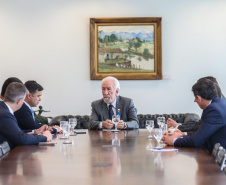 O governador em exercício, Darci Piana recebe dirigentes da Copel e da ANEEL  em reunião no Palácio Iguaçu.    Curitiba, 19/11/2019 -  Foto: Geraldo Bubniak/AEN