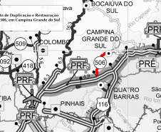 Cinco empresas e consórcios disputam a elaboração do projeto de duplicação da PR-506 no município de Campina Grande do Sul, na Grande Curitiba. O trecho inicia no quilômetro 21,7 da rodovia, na altura da interseção da PR-506 com a BR-116, próximo a Quatro Barras, e segue por aproximadamente 8,1 quilômetros em direção ao perímetro urbano de Campina Grande do Sul. Foto:DER