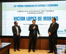 Entrega do 32º Prêmio Paranaense de Ciência e Tecnologia  no Palácio Iguaçu.   Curitiba, 04/12/2019 -  Foto: Geraldo Bubniak/AEN