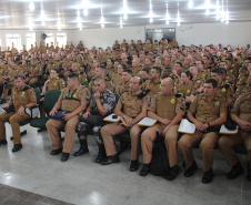 Os policiais militares que atuarão no Verão Maior 2019/2020 estão na Academia Policial Militar do Guatupê (APMG) para nivelar práticas e procedimentos do serviço operacional e administrativo durante a temporada no Litoral do Estado