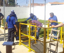 Sanepar implanta serviço de esgoto na Vila Janaína, em Curitiba. Foto: Sanepar