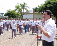 Governador Carlos Massa Ratinho Junior visita o Colégio MIlitar de Maringá  -  Maringá, 14/02/2020  -  Foto: Rodrigo Félix Leal/AEN