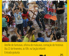 A Biblioteca Pública do Paraná promove neste sábado (22) mais uma edição do Baile de Carnaval da Seção Infantil. A programação inclui desfile de fantasias, oficina de confecção de máscaras e uma sessão especial de contação de histórias. O evento acontece a partir das 10h, com entrada gratuita.
