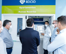 O governador Carlos Massa Ratinho Junior visita o  Hospital do Rocio, em Campo Largo. 