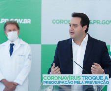 O governador Carlos Massa Ratinho Junior visita o  Hospital do Rocio, em Campo Largo. 