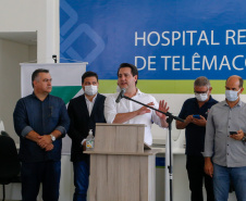 14.04.2020 - Governador Carlos Massa Ratinho Junior visita o Hospital Regional de Telêmaco Borba. Foto: Gilson Abreu/AEN