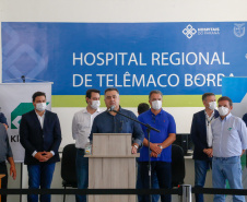 14.04.2020 - Governador Carlos Massa Ratinho Junior visita o Hospital Regional de Telêmaco Borba. Foto: Gilson Abreu/AEN