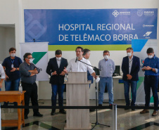 14.04.2020 - Governador Carlos Massa Ratinho Junior visita o Hospital Regional de Telêmaco Borba. Foto: Gilson Abreu/AEN