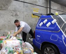 Servidores da Segurança arrecadam mais de 20 toneladas de alimentos. Foto:SESP