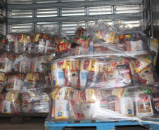 Servidores da Segurança arrecadam mais de 20 toneladas de alimentos. Foto:SESP