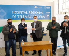 26/05/2020 - Secretário da Saúde Beto Preto vistoria a finalização da obra do Hospital Regional de Telêmaco Borba.
Foto Gilson Abreu/AEN