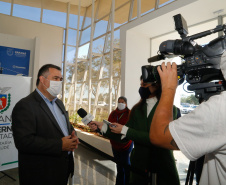 26/05/2020 - Secretário da Saúde Beto Preto vistoria a finalização da obra do Hospital Regional de Telêmaco Borba.
Foto Gilson Abreu/AEN