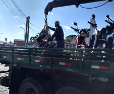 SESP retira todos os veículos do pátio da Delegacia de Piraquara. Foto:SESP