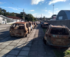 SESP retira todos os veículos do pátio da Delegacia de Piraquara. Foto:SESP