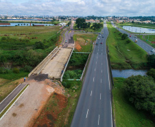 Governo retoma obra da ponte sobre o Rio Iguaçu. Foto: Comec