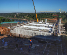 Segunda ponte de Foz do Iguaçu tem ritmo intenso de obras. Foto: José Fernando Ogura/AEN