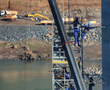 Segunda ponte de Foz do Iguaçu tem ritmo intenso de obras. Foto: José Fernando Ogura/AEN